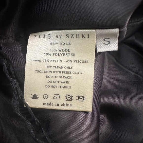 7115 by Szeki Charcoal Wool Cropped Trouser Size Small - Picture 10 of 14